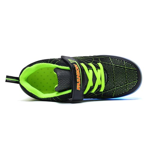 jiandian Children's Roller Sneakers with Retractable Flashing Wheels - Breathable Spider Web Convertible Skate Shoes for Boys Girls