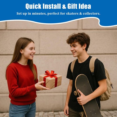 2PCS Skateboard Wall Mount, 360° Rotating Skateboard Wall Hanger, Extending and Floating Display Skateboard Holder, Fits 4.4"-10.2" Decks, Any Horizontal Angle, Suitable for Skateboard Lovers