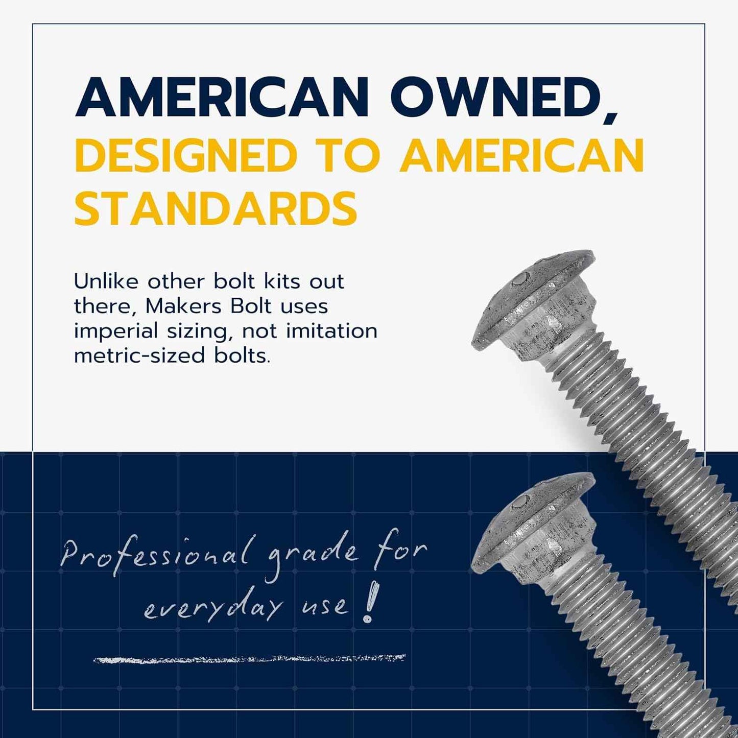 Galvanized Carriage Bolt Kit - 25 Pack 1/2" x 6" with Washers & Hex Nuts for Outdoor Use