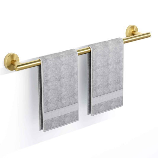 Brushed Gold Towel Bar, 18 Inch Towel Racks for Bathroom Wall Mounted, SUS304 Stainless Steel Bathroom Towel Holder, Total Length 20.4 Inch Towel Bars