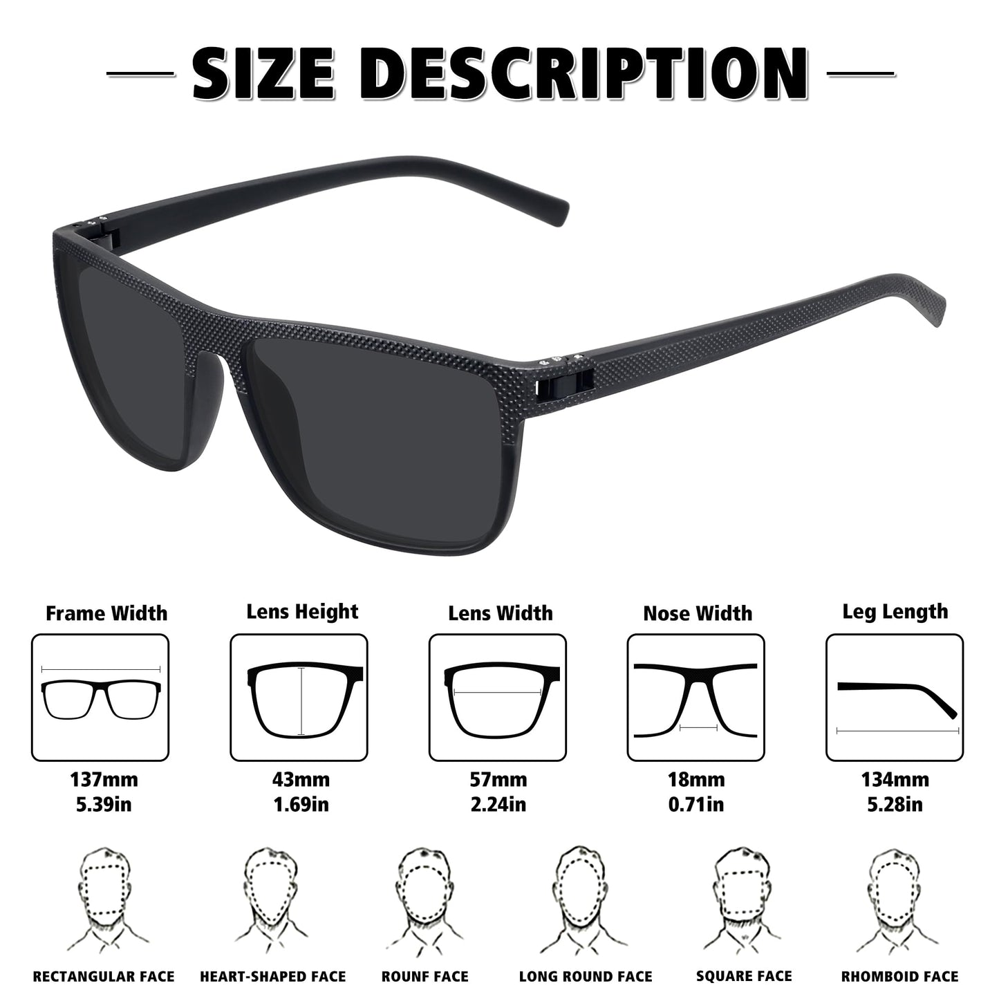 STORYCOAST Polarized Sunglasses for Men Women Classic Square Sports Fishing Running Golf Sun Glasses UV Protection 3Pack-Black+Black+Black