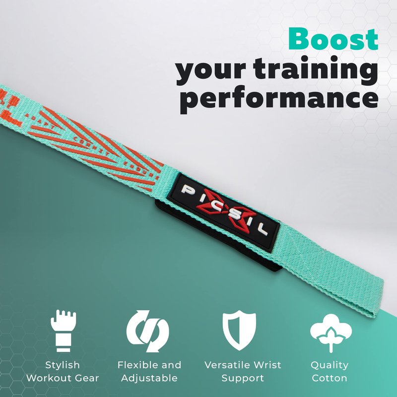 PICSIL - Weight Lifting Straps | Padded Wrist Support & Grips for Powerlifting | Ideal for Gym, Cross Training & Fitness with Hooks | Enhances Grip & Stability | Versatile for Deadlifts | Black