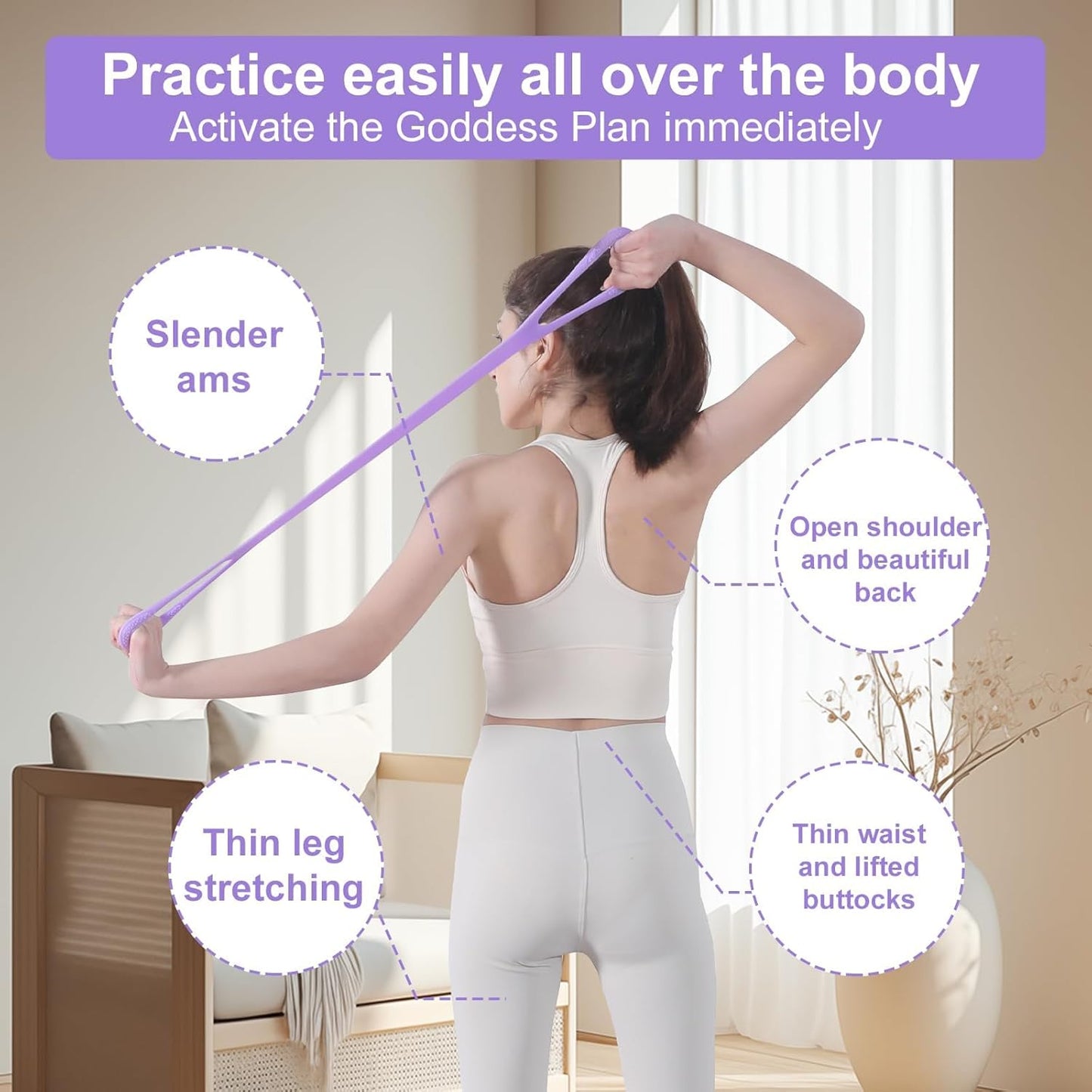 Skiennix Figure 8 Resistance Band - Versatile Elastic Workout Bands for Arm, Back & Shoulder Training