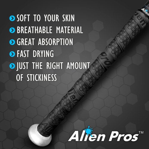 ALIEN PROS Bat Grip Tape - Premium 1.1 mm Precut Baseball Grip Replacement | 2 or 4 Grips for Enhanced Performance