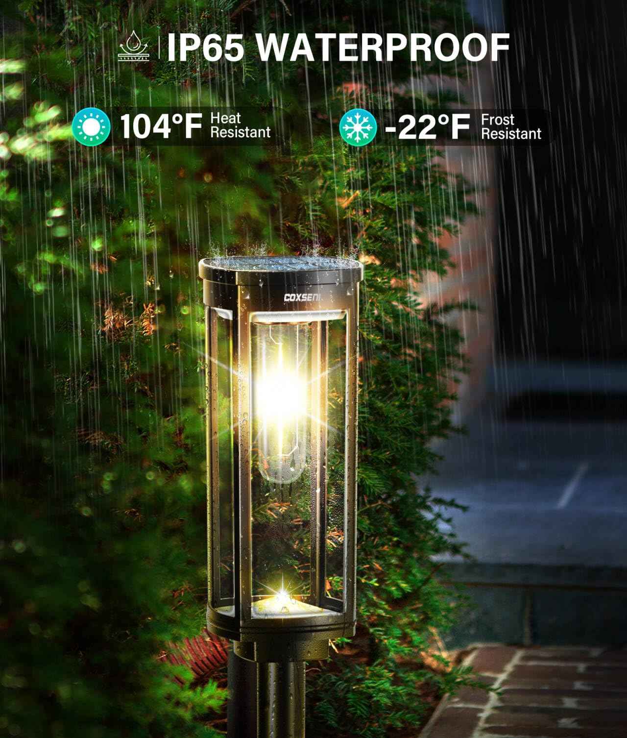 COXSENI Solar Pathway Lights Outdoor 8 Pack, Bright Solar Path Lights Outside Waterproof, Sidewalk Lights Solar Powered Landscape Light for Walkway Driveway Lawn Patio Yard Garden