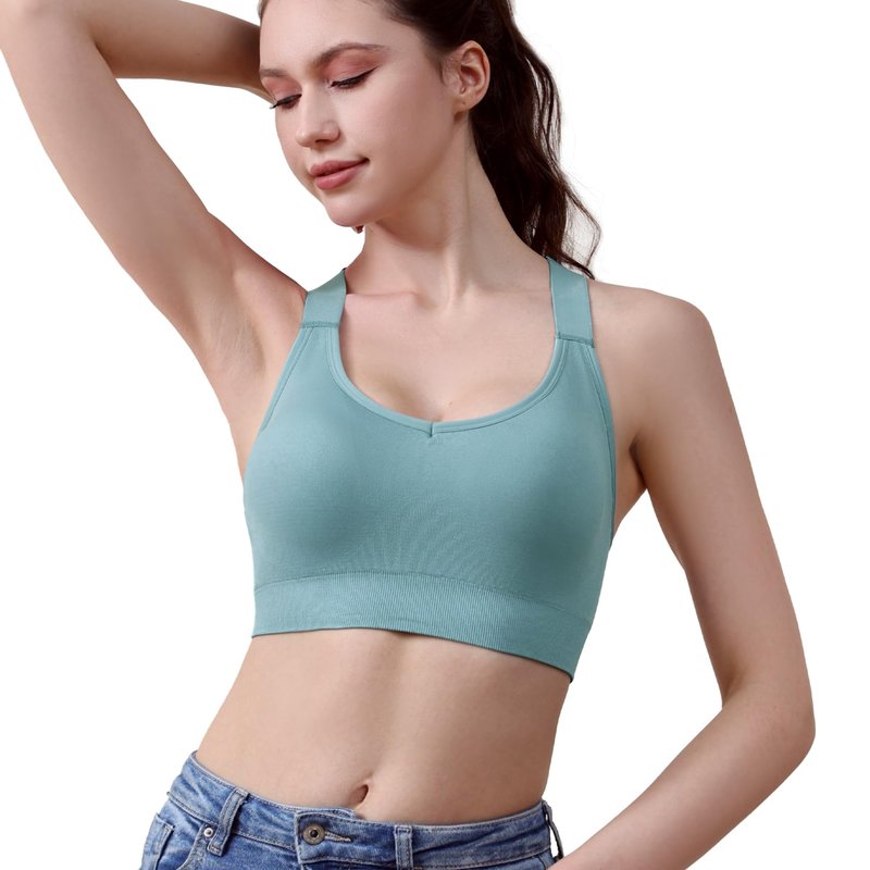 Double Couple Sports Bras for Women Adjustable Medium Impact Racerback Padded Sports Bra for Yoga Gym Fitness Workout