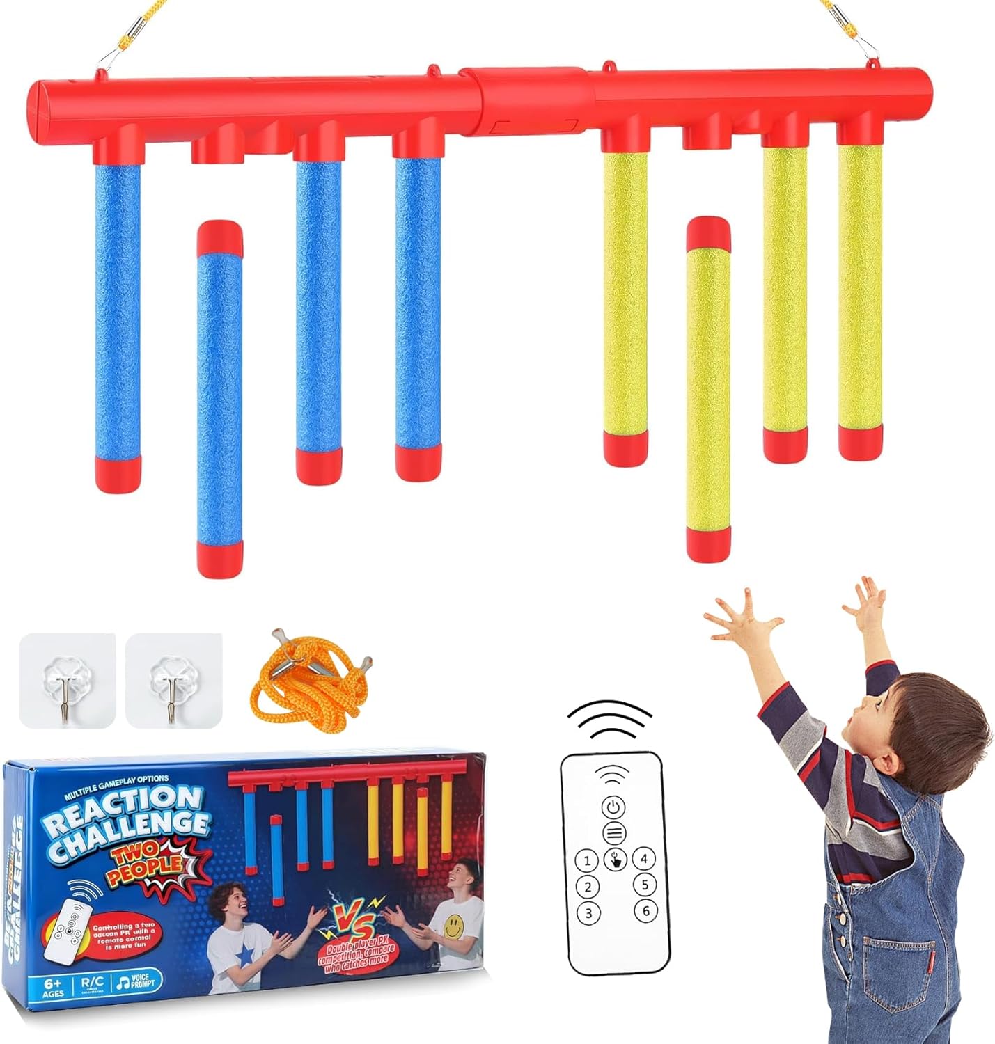 Reflex Drop Sticks Challenge Game - Enhance Hand-Eye Coordination with 3 Speed Modes | Fun for Kids & Adults