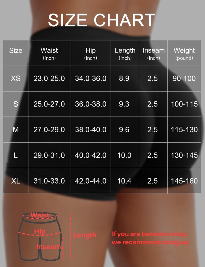 VOYJOY Women Impact Booty Shorts 2.5" Low Rise Hidden Scrunch Butt Lifting Seamless Workout Gym Running Biker Hot Shorts Black