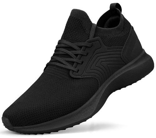 Abboos Women Running Shoes Lightweight Breathable Walking Shoes Comfortable Athletic Slip on Tennis Shoes Black 7.5