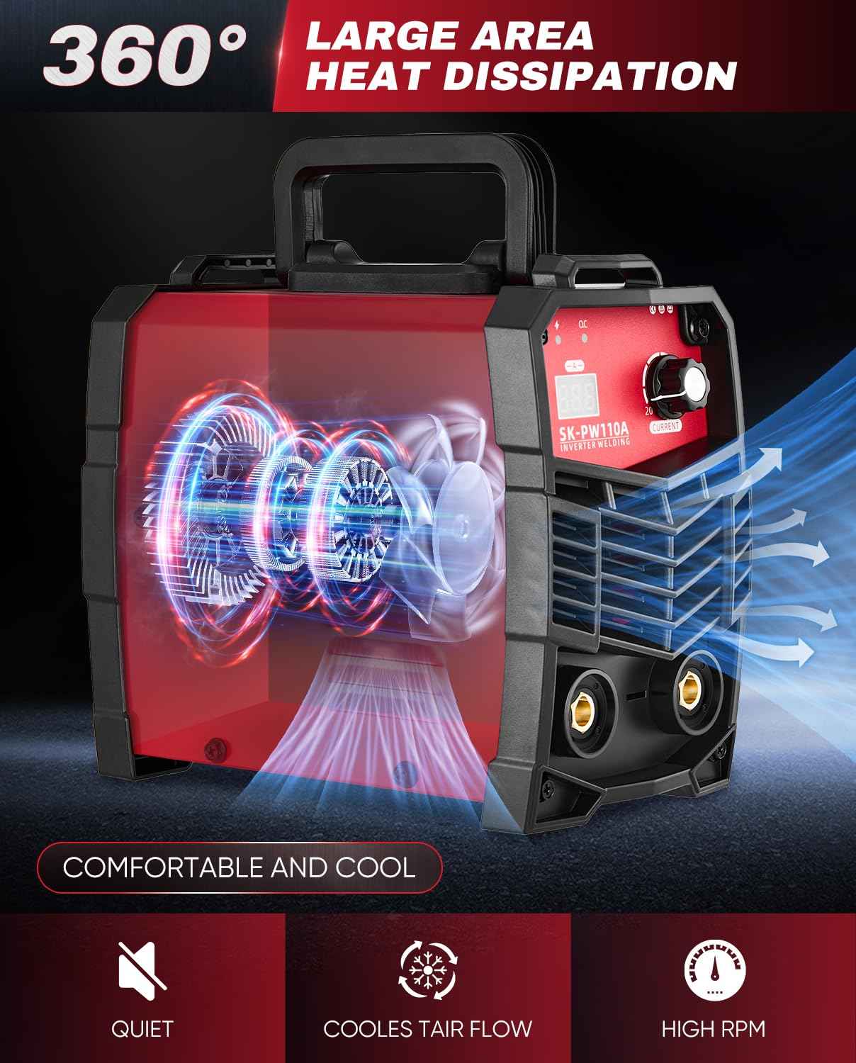 Saker Mini Stick Welder, 110V Portable Welding Machine, 20-130A Arc Welder with Smart LED Display, IGBT Inverter, Anti-Stick & Hot Start,Portable Stick Welder for Home & DIY