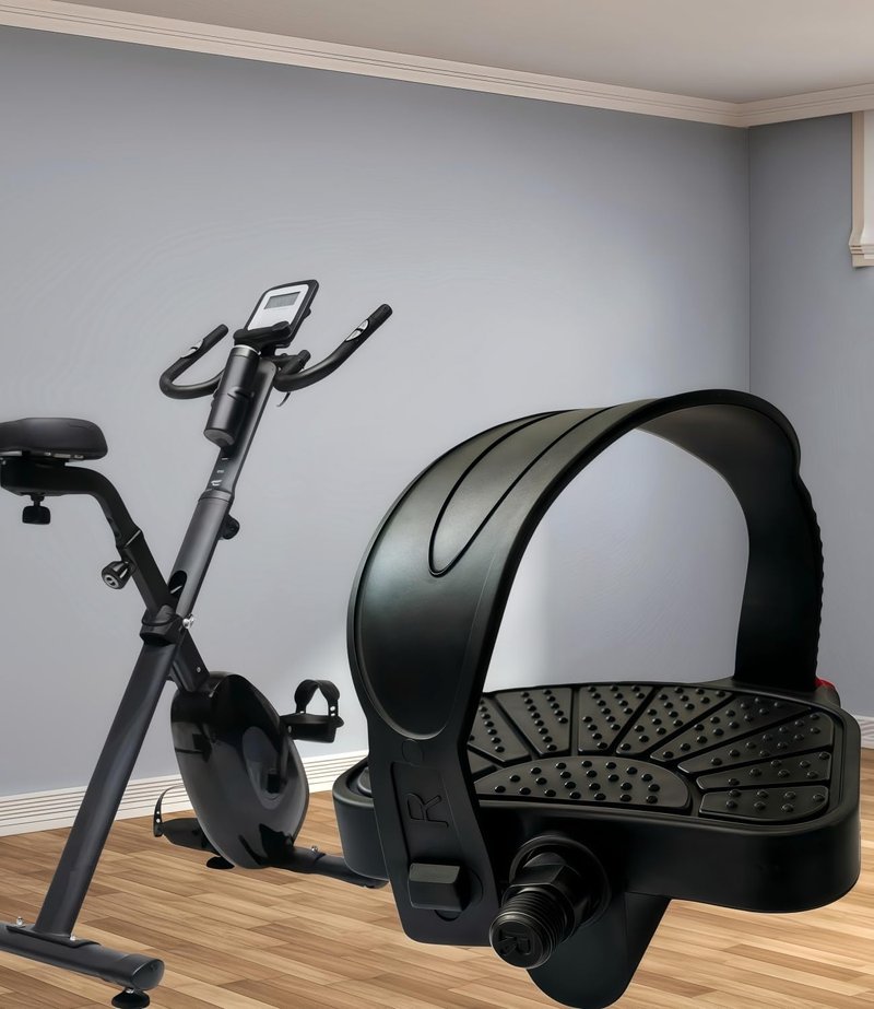 YBEKI Pro-Grade Exercise Bike Pedals - 9/16" & 1/2" Spindle, Adjustable Straps | Fits Peloton/Schwinn/Spin Bikes, Anti-Slip, 500lb Capacity (9/16"（14.3mm) Spindles