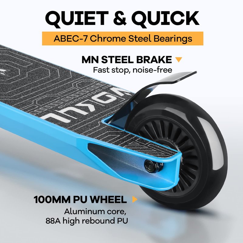 VOKUL Complete Pro Scooter for Kids Boys Girls Teens Up 6 Years - Freestyle Tricks Pro Stunt Scooter(Blue)