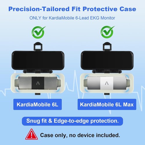 KardiaMobile Portable Carrying Case - Impact & Water Resistant Protection for 6-Lead EKG Monitor