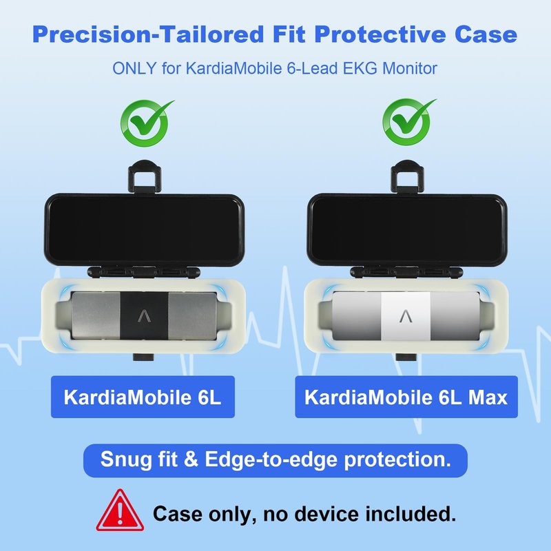VigorKeeper KardiaMobile 6L/6L Max Case, Portable Carrying Case for AliveCor KardiaMobile 6-Lead EKG Monitor, Impact & Water Resistant, Protect Kardia Mobile Heart Monitor On the Go