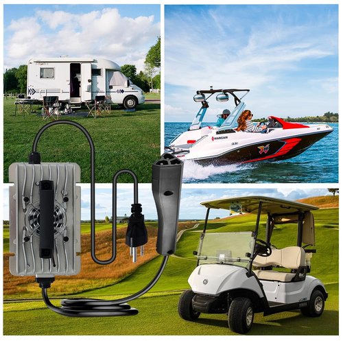 Abakoo 48V 10A RXV Golf Cart Battery Charger for Ez-Go EZgo TXT, with RXV Plug 3 Prong Connector, IP67 Waterproof