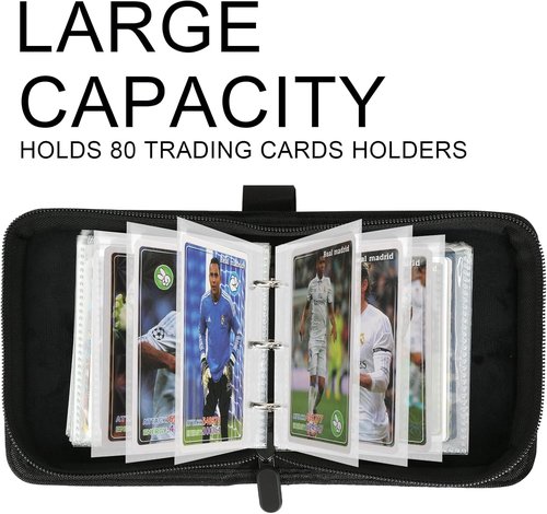 GERMUN Mini Card Binder - Premium 80 Pocket Trading Card Album Folder | Double-Sided Black Design