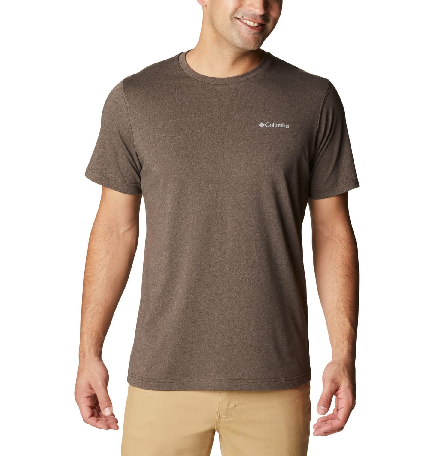 Columbia Men's Thistletown Hills Short Sleeve, Cordovan Heather, 6X Big