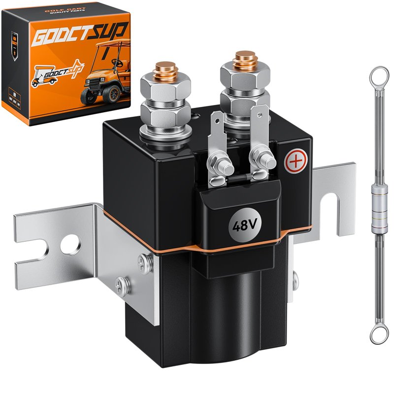 GODCTSUP Club Car 48V Solenoid for Club Car DS 1995-UP & Precedent 2004-2008 Electric Models, Golf Cart 4 Terminal Solenoid with Resistor, OEM# 101908701, 102774701