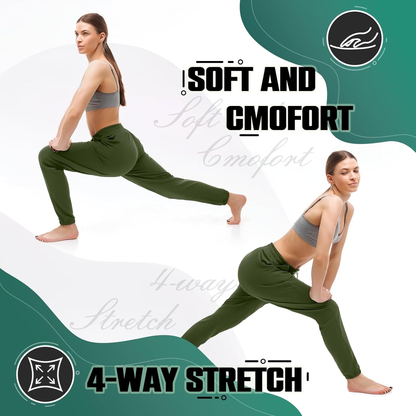 Walifrey Women's Joggers - Comfortable Drawstring Sweatpants with Pockets for Lounging & Workouts