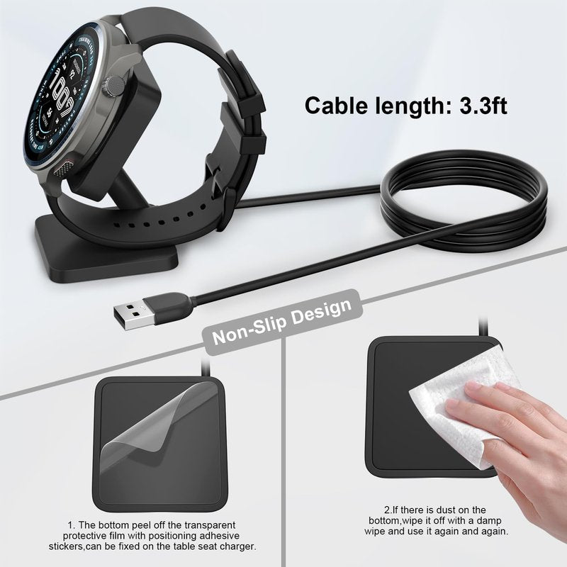 GAMOREK Charging Station for Amazfit Balance 2, Replacement Smart Watch Charger 3.3Ft USB Magnetic Charger Stand