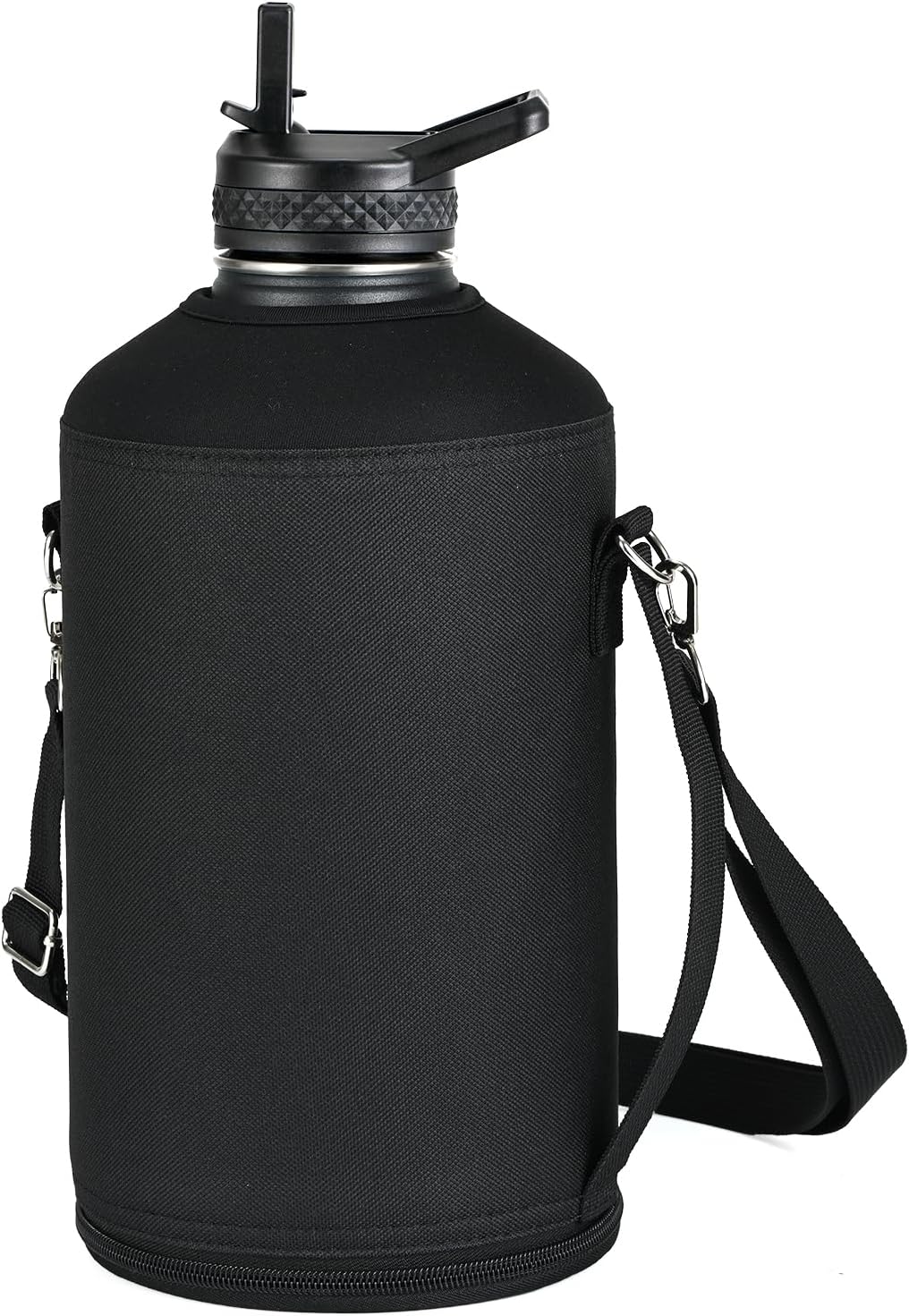 RAYMYLO Water Bottle Carrier Bag - Adjustable Crossbody Holder for 64/128 oz Bottles | Black