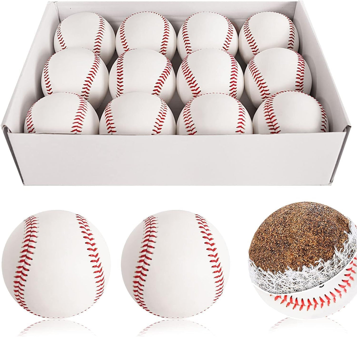 Official Size Practice Baseballs by [Brand Name] - 12-Pack for Youth/Adult Training | Perfect for League Play, Pitching, and Autographs