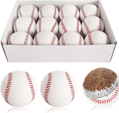 Baseball 12 Ball Pack - Youth & Adult 9-Inch Training Baseballs for Pitching & Autographs