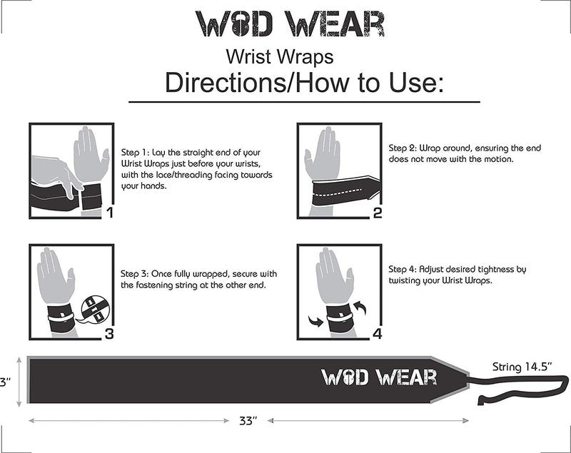 WOD Wear Wrist Wraps for Powerlifting, Strength Training, Bodybuilding, Cross Training, Olympic Weightlifting, Yoga Support - One Size Fits All (USA Flag)
