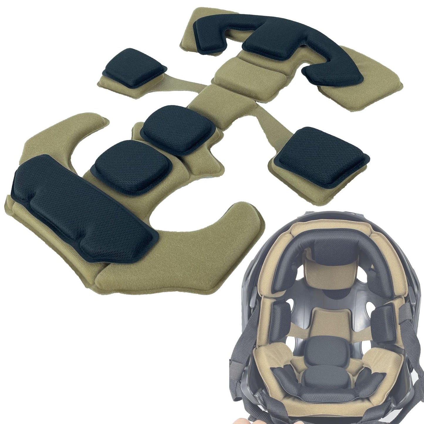 Tactical Helmet Protective Pads, Universal Replacement Memory Foam Helmet Padding Inserts, Shock Absorbing Cushion Kit for Fast/ACH/MICH/USMC/PASGT/Maritime Helmets