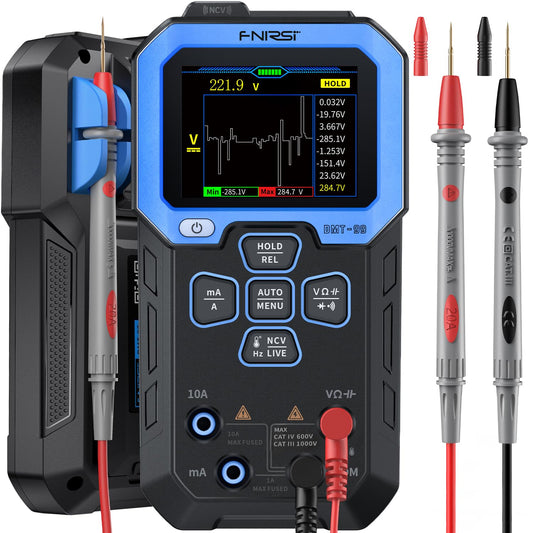FNIRSI DMT-99 Rechargeable Digital Multimeter 9999 Counts TRMS - Auto-Ranging Volt Meter with Data Logging, NCV, Resistance, Capacitance & Frequency Testing