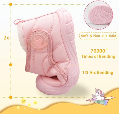 LeIsfIt Toddler Winter Boots - Cozy Fleece Indoor/Outdoor Shoes for Boys & Girls, Warm & Wide Fit