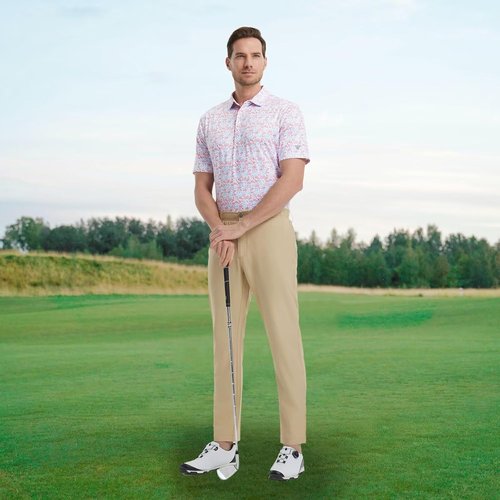 M MAELREG Men's Golf Shirt - Short Sleeve Dry Fit Polo with Moisture-Wicking Performance | Stylish Patterns