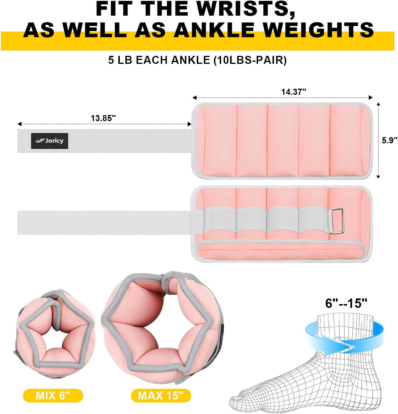 Skiennix Adjustable Ankle Weights - Removable Weight Options for Strength Training | 1-10 LBS, 1 Pair