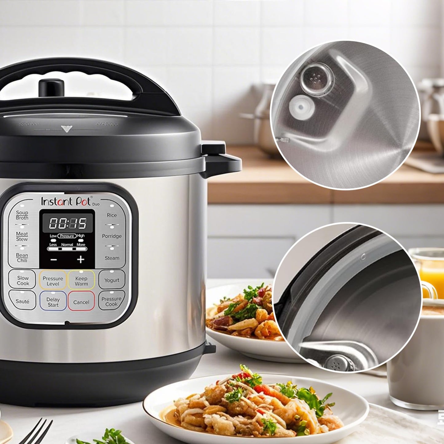 3 Pack Silicone Sealing Rings for Instant Pot 6 Qt, Inner Pot Seal Ring, Replacement Seal Gasket, Food-Grade Silicone Sealing Rings