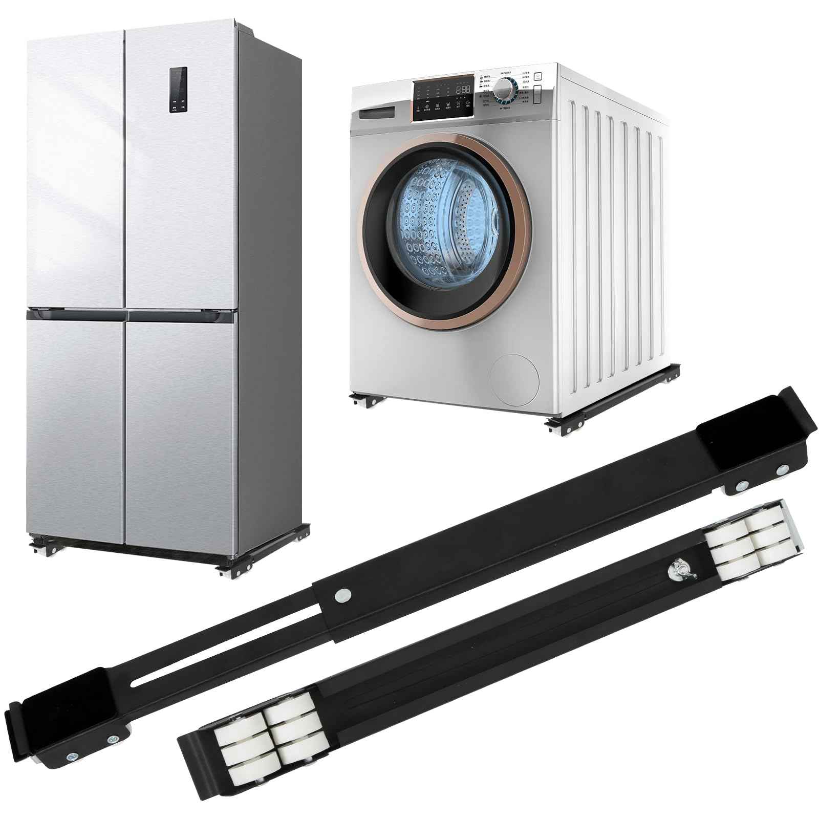 Lemtrflo Extendable Appliance Rollers for Washer and Dryer,Mobile Washing Machine Base, Wheels for Appliances Sliders,Heavy Duty Appliance Dolly,Appliance Mover for Refrigerators,Washing Machines