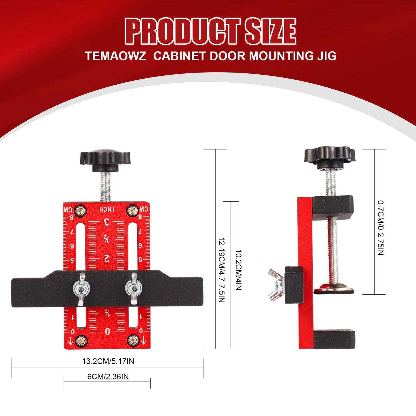Temaowz Cabinet Door Mounting Jig, Cabinet Door Installation Jig, Adjustable Cabinet Door Installation Positioner, Cabinet Installation Tools for Installing Frameless or Face Frame