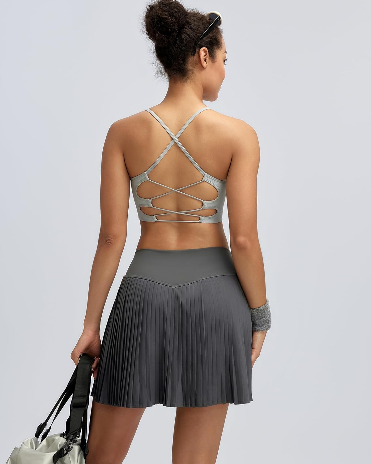 RUNNING GIRL Sports Bra - Seamless Crisscross Back Design with Medium Support & Removable Pads