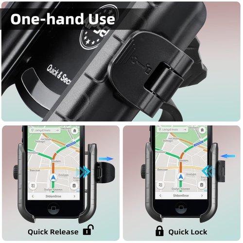 AIPSET Golf Push Cart Phone Holder, Scooter Phone Mount, Stroller Phone Holder, Bike Phone Mount for All Phone Compatible with CaddyTek, Bag Boy, Clicgear, Sun Mountain, Baby Trend, Gaggle & More