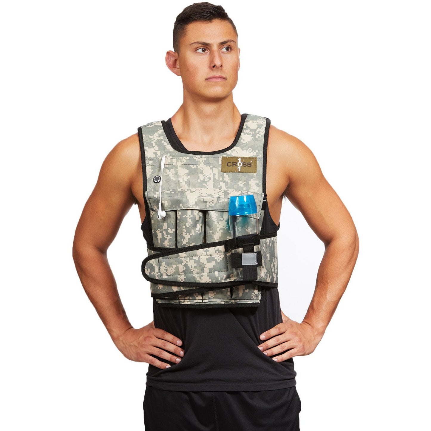 Cross101 Camouflage Adjustable Weighted Vest with Shoulder Pads, 20 Piece