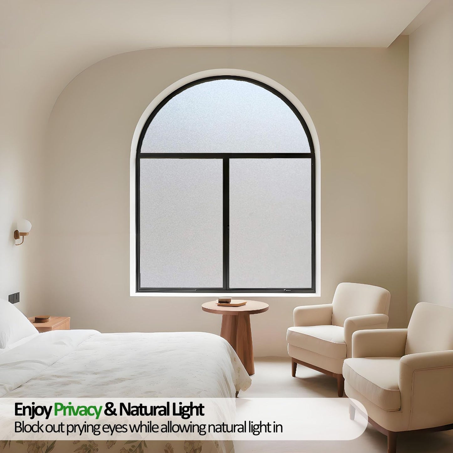 ZHMRROAD Frosted Glass Window Privacy Film Removable Heat Blocking UV Protection Static Cling Window Film for Bathroom Home Door Office Pure 17.5 x 78.7 Inches