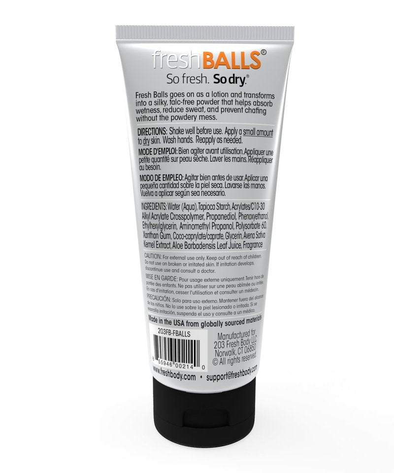No Sweat Mens Fresh Balls Anti-Chafing Cream for Men, 3.4oz Bundle with Travel Size Anti-Monkey Butt Anti-Chafing Powder, 1.5oz, 2 Pack