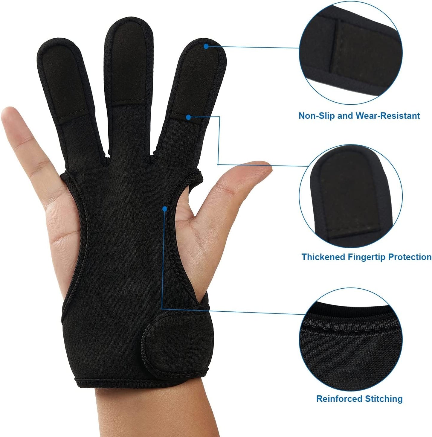TOPARCHERY Archery Arm Guard & Finger Tab Gloves, Leather Arm Protector Adjustable Protective 4-Strap Accessory Lightweight for Hunting Target Shooting (L)