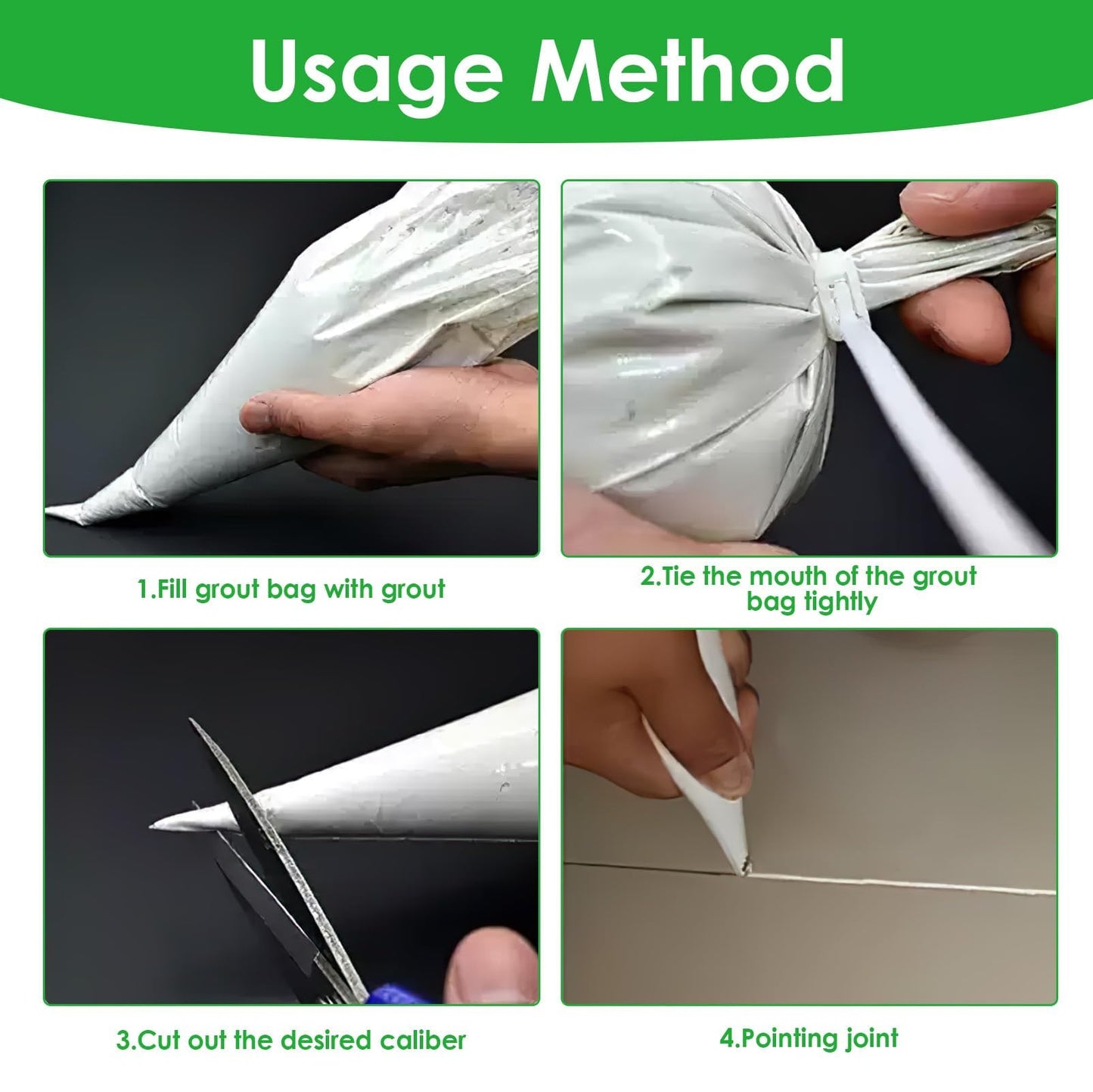 22 Pcs Tile Grout Masonry Mortar Bag with Tile Caulk Tool, 16" x 12" Heavy Duty Tear Resistant Puncture Tip Cement Sealer Mortar Grout Bag Masonry for Tile Installation, Grouting Bag (White)