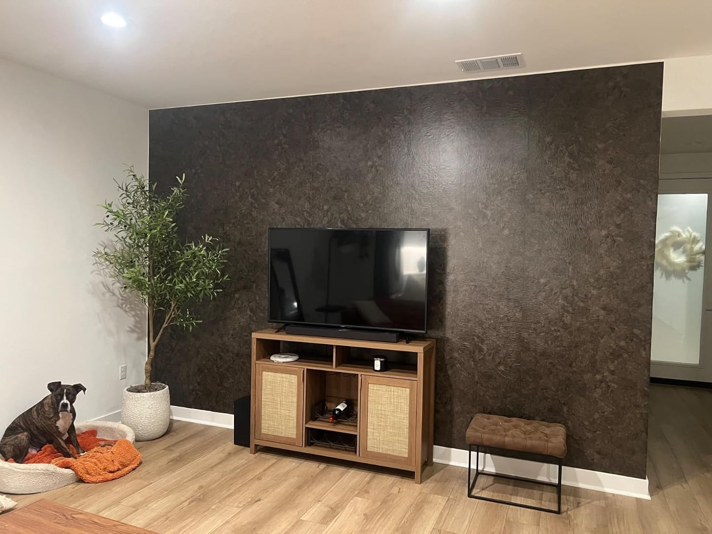 3yecao 16"×118" Thick Dark Tan Grey Concrete Wallpaper Peel and Stick Glossy Charcoal Gray Concrete Contact Paper Vinyl Adhesive Waterproof Brown Taupe Cement Stickers for Countertops Kitchen Walls