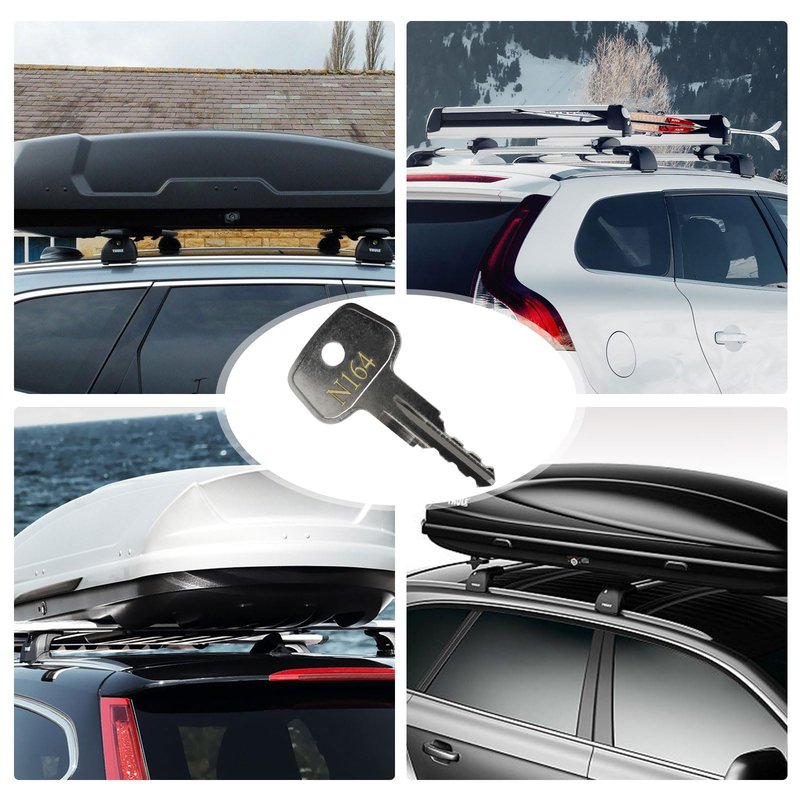 VIDABTE N164 Car Rack Keys,Thule Car Rack Replacement Key for Yakima and Ski,Roof,Cargo Box,Crossbars and Carrier Racks-Codes N164 [2 pcs]