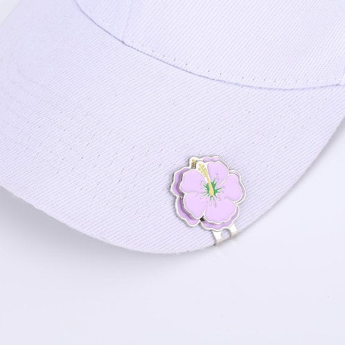 lasuroa 5pcs Magnetic Golf Ball Markers for Women, Stainless Steel Flower Golf Ball Marker Hat Clip for Women Hat Bag Decoration