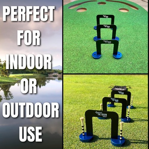 Golf Putting Gates for Alignment with Tees (3 Gate Sizes Small, Medium, Large) & Detachable Bases