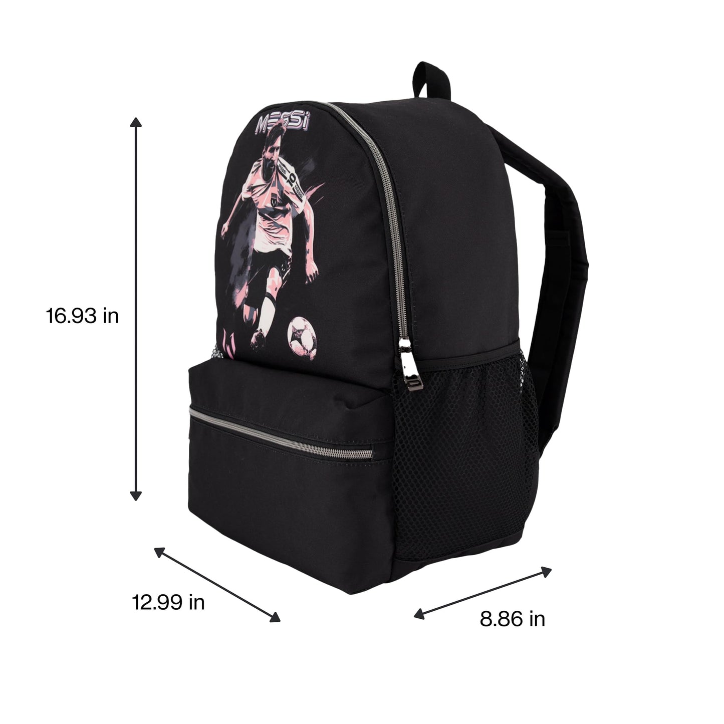 Messi Lifestyle Backpack, Bookbag with Pockets & Adjustable Straps