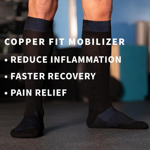 Copper Fit Mobilizer Compression Socks - Easy On & Off Design for Improved Circulation | Reduces Swelling for Men & Women