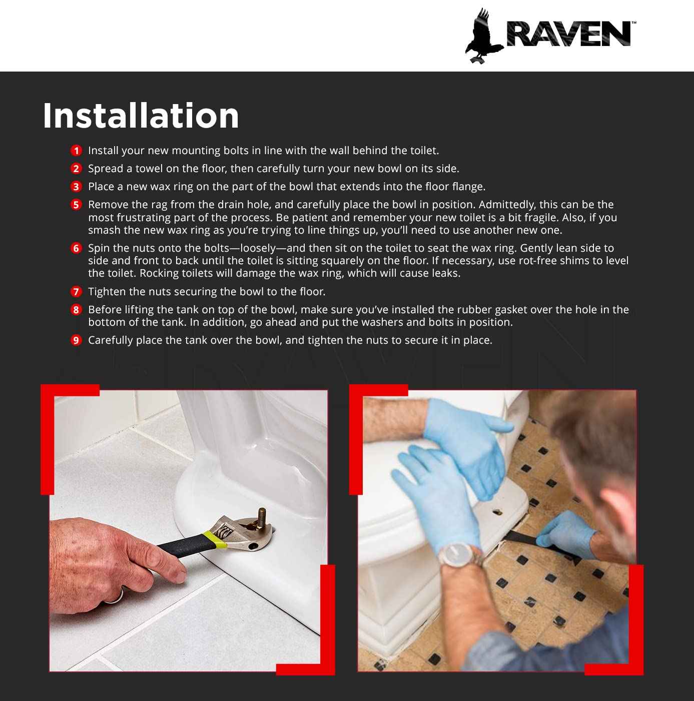 Raven KCDC-36436-200 Brass Plated Closet Bolts with Nuts and Washers For Toilets, 1/4-inch x 2-1/4 inch, Pack of 200